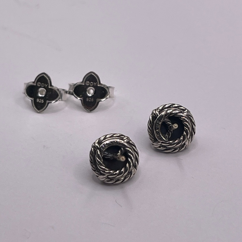 David Yurman Chatelaine Earrings with Black Orchid - Picture 8 of 12